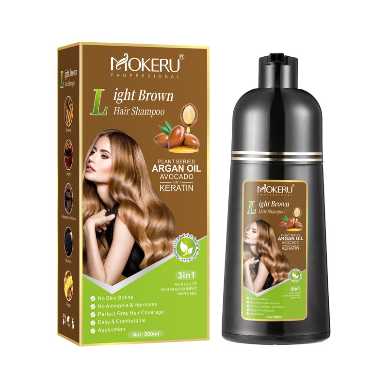 Hair Care Herbal - Mokeru Ammoniakvrije keratine haarkleurshampoo Koffie Permanente