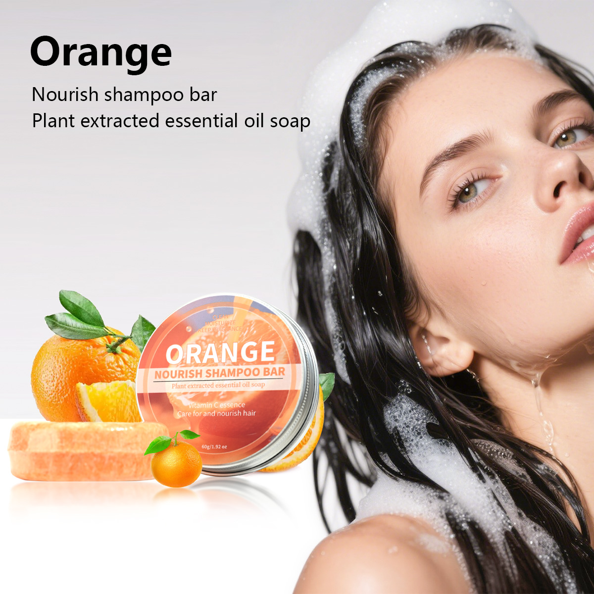 Hair Care Orange - Zoete sinaasappel etherische olie plantenshampoo, diep