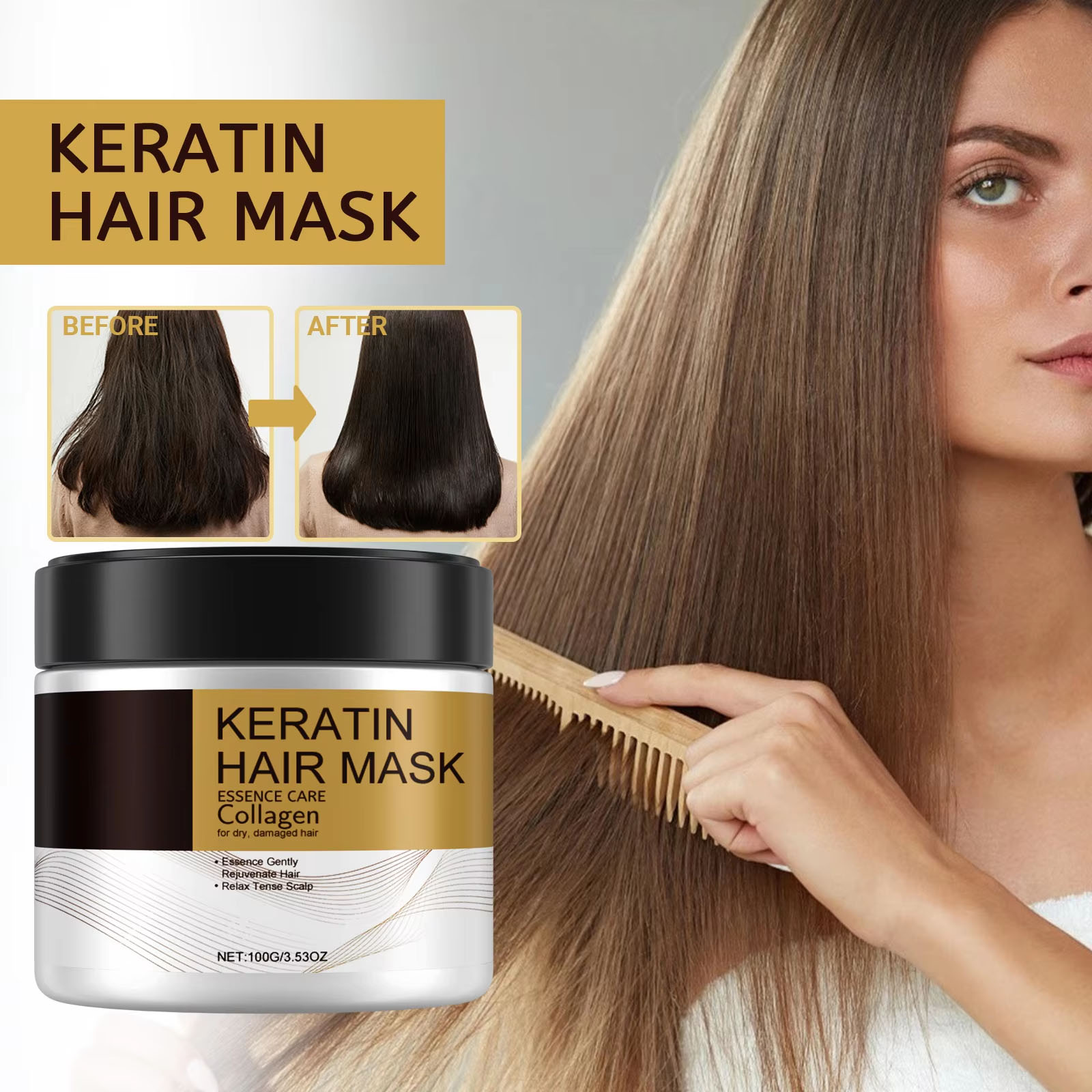 Hair Care Orange - Keratine Verzorging Haarmasker Diep Voedend Hydraterend