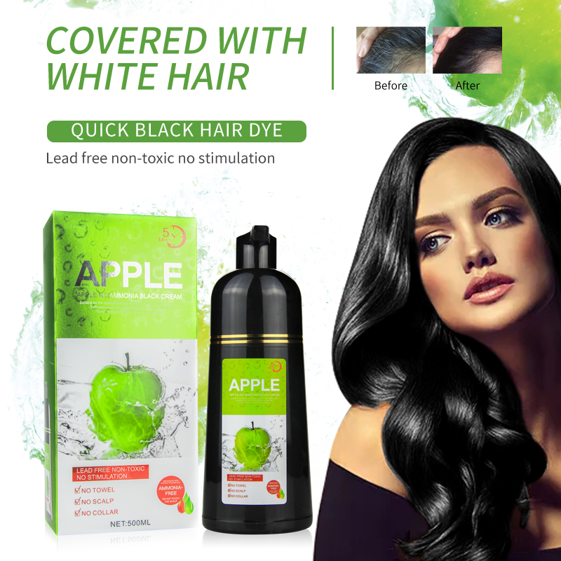 Hair Care Herbal - Natuurlijke Appel Haarkleuring Zwarte Shampoo, Natuurlijke