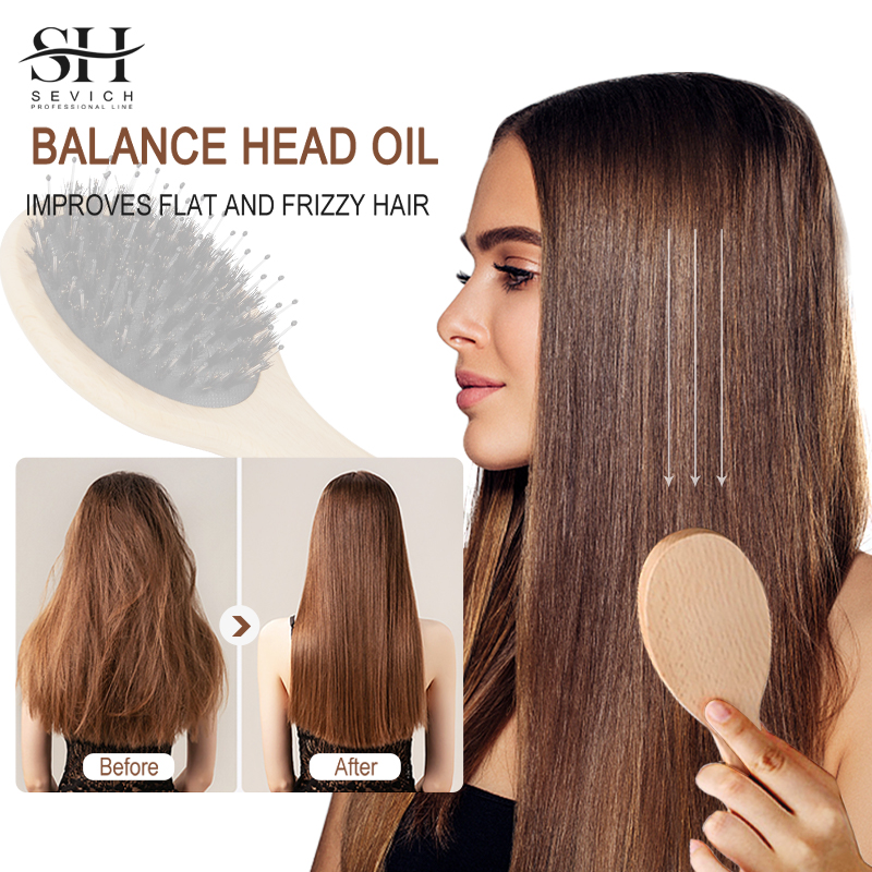 Hair Care In Salon - Natuurlijke Varkenshaar Haar Pluizige Kam Houten