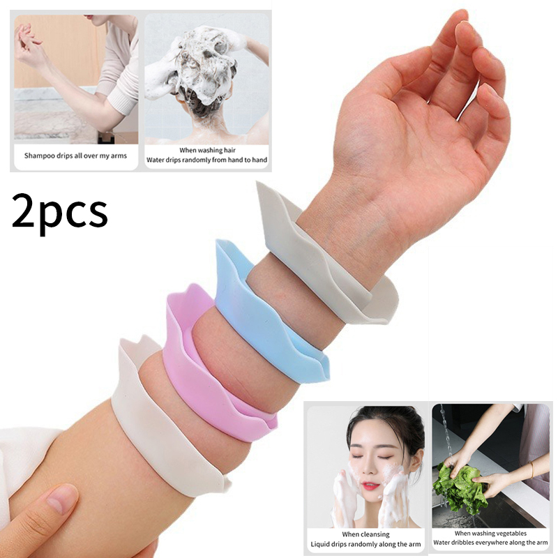 Hair Care Color - 1 paar Washandje Polshorlogeband Siliconen Effen